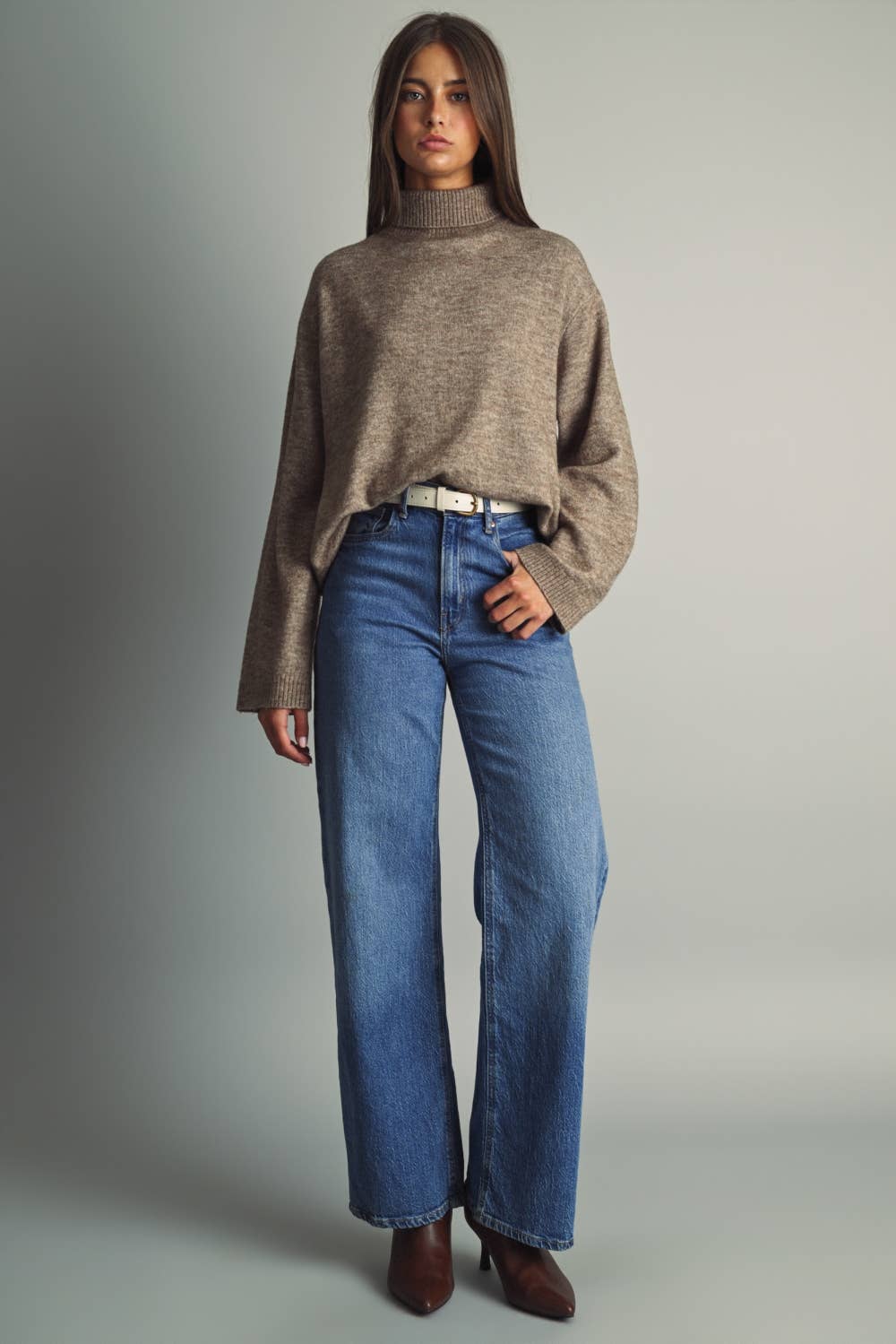 Warm Sand Long Sleeve Sweater Top