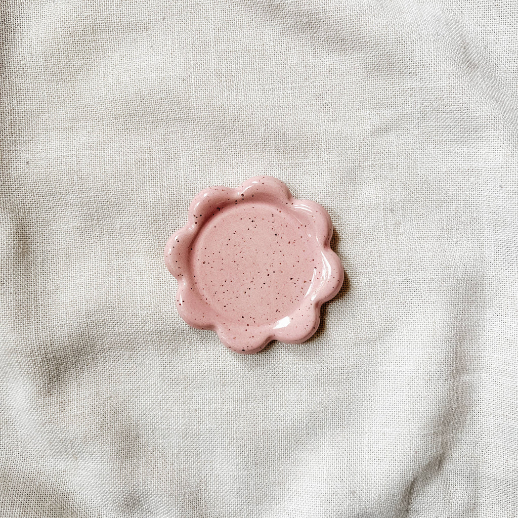 Mini Speckled Pink Petal Ceramic Dish