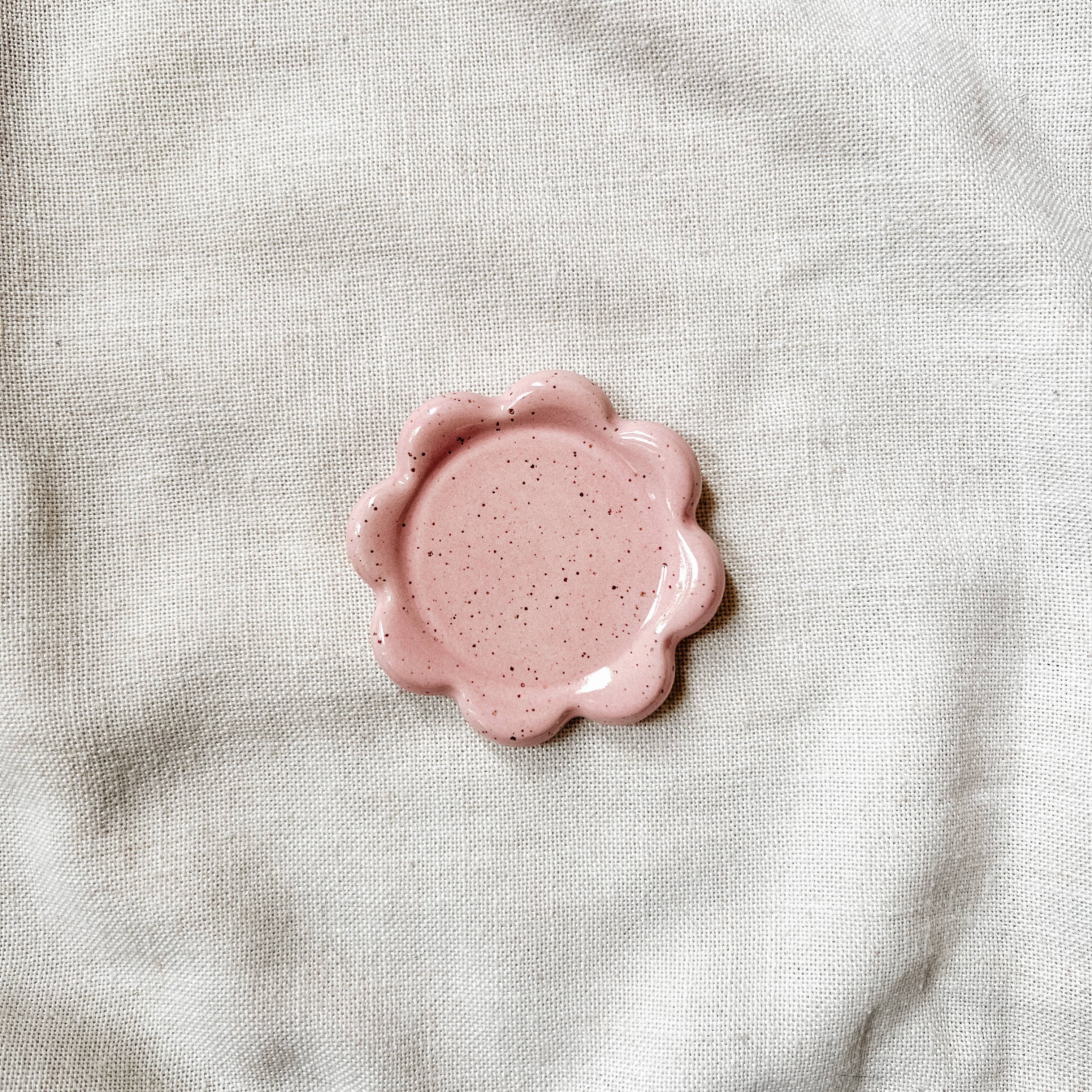 Mini Speckled Pink Petal Ceramic Dish