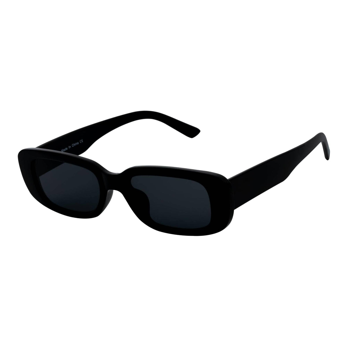 Gloss Black Smoke Small Rectangle Sunglasses