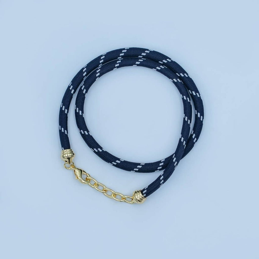 Dark Blue Cord Chain Necklace