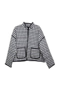 Black & White Checkered Quilted Jacket