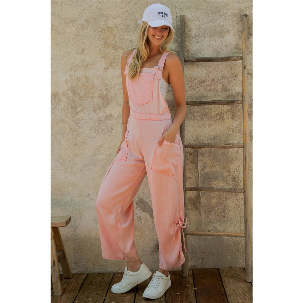 Pink Wide Leg Overalls