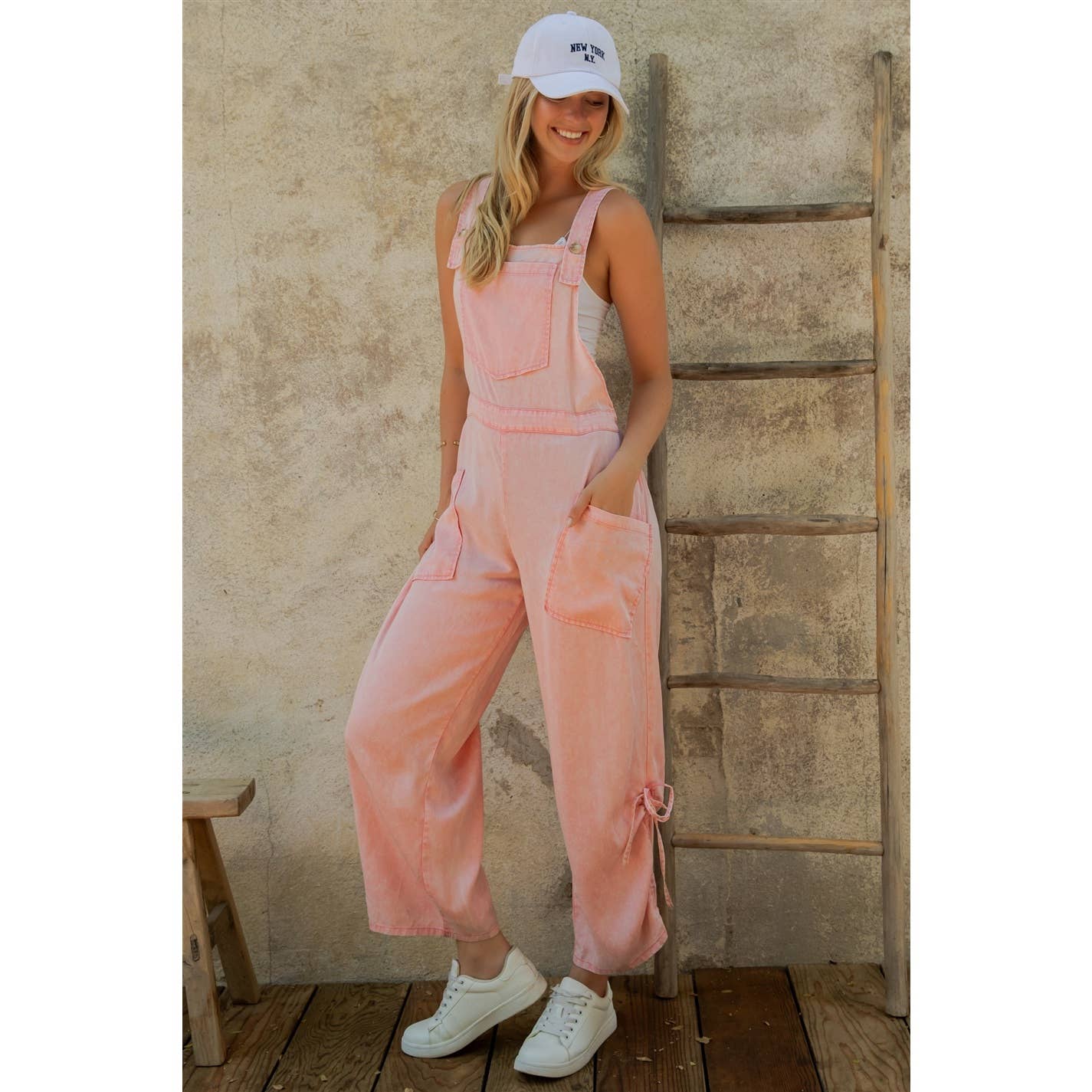 Pink Wide Leg Overalls