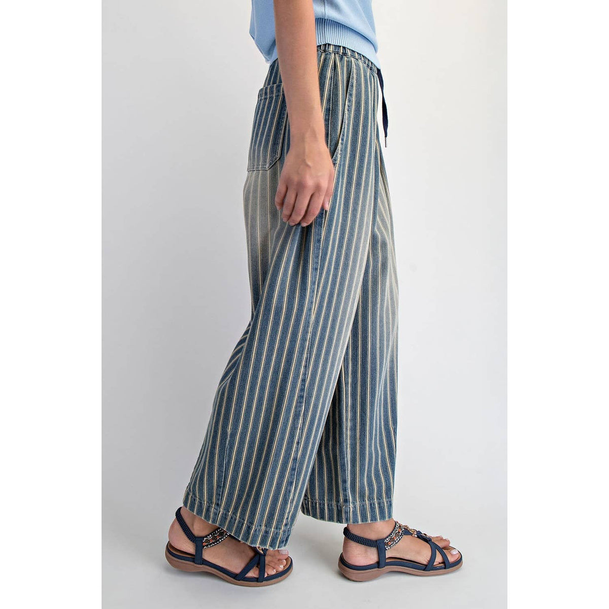 Denim Stripe Pull On Jean