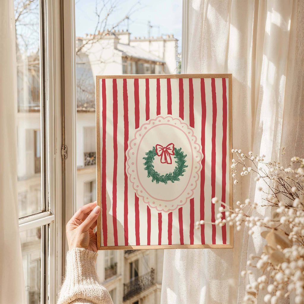 Frame Christmas Wreath Print