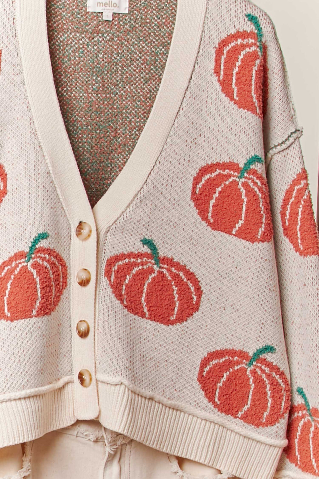 Ivory Pumpkin Knit Cardigan
