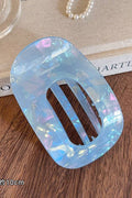 Blue Jumbo Lay Flat Oval Hair Claw Clips