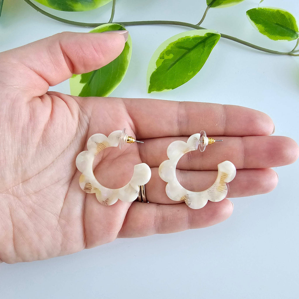 Cream Flora Hoops