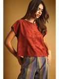 Rust Suede Crop Top