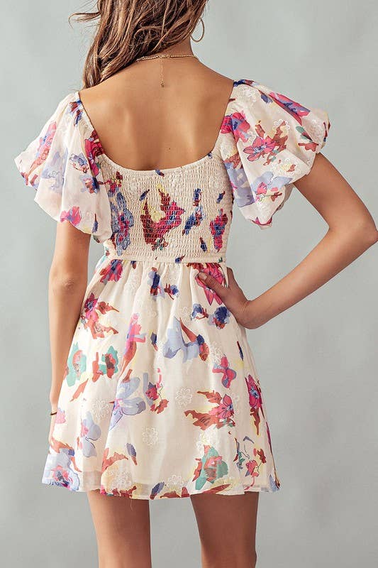 Floral Ruffled Mini Dress