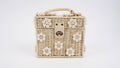 Cream & Pearl Wicker Bucket Daisy Flower Purse