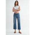 Blue Chill Mid Rise Raw Hem Jean