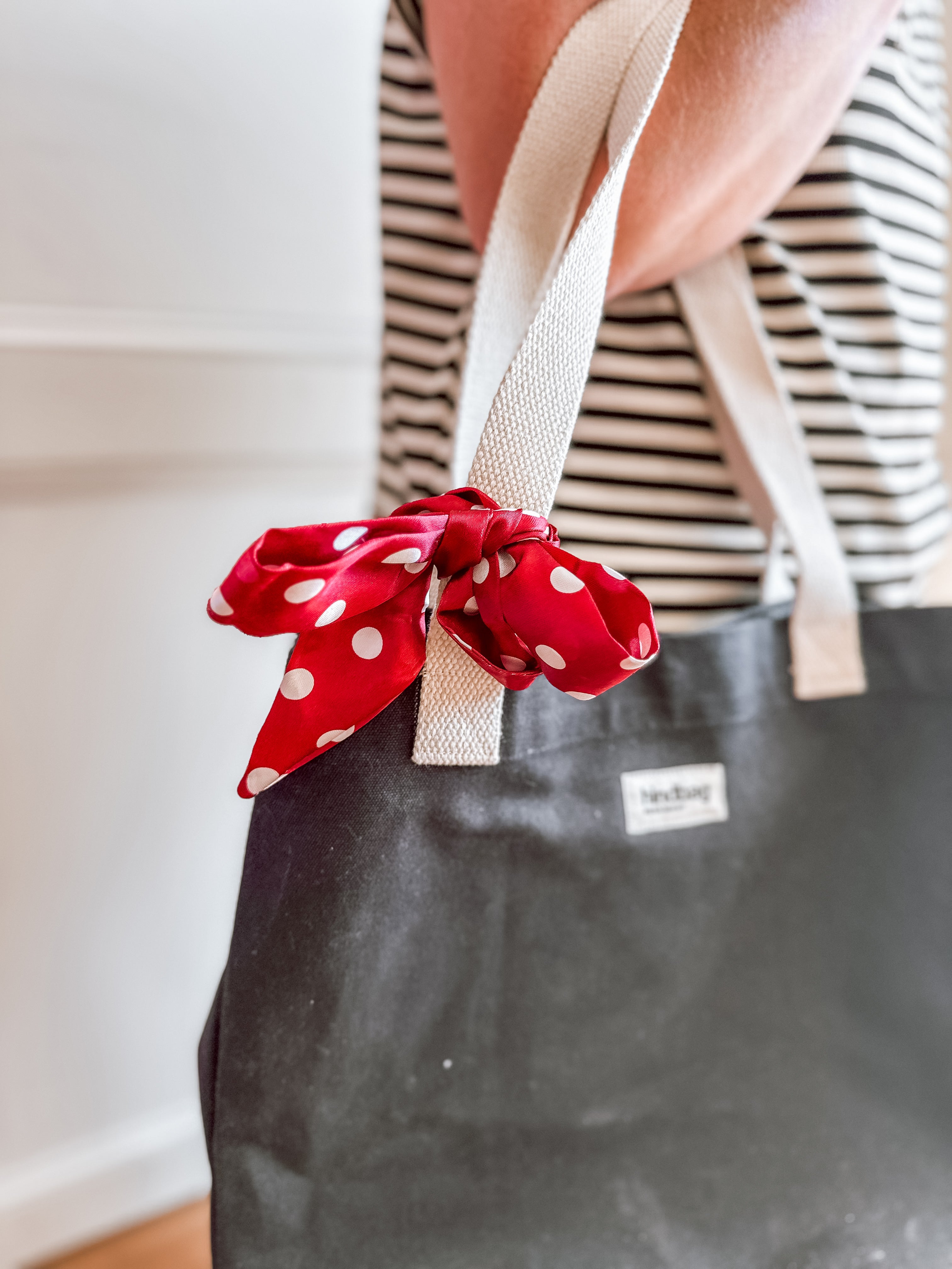 Red Playful Polka Dot Skinny Scarf