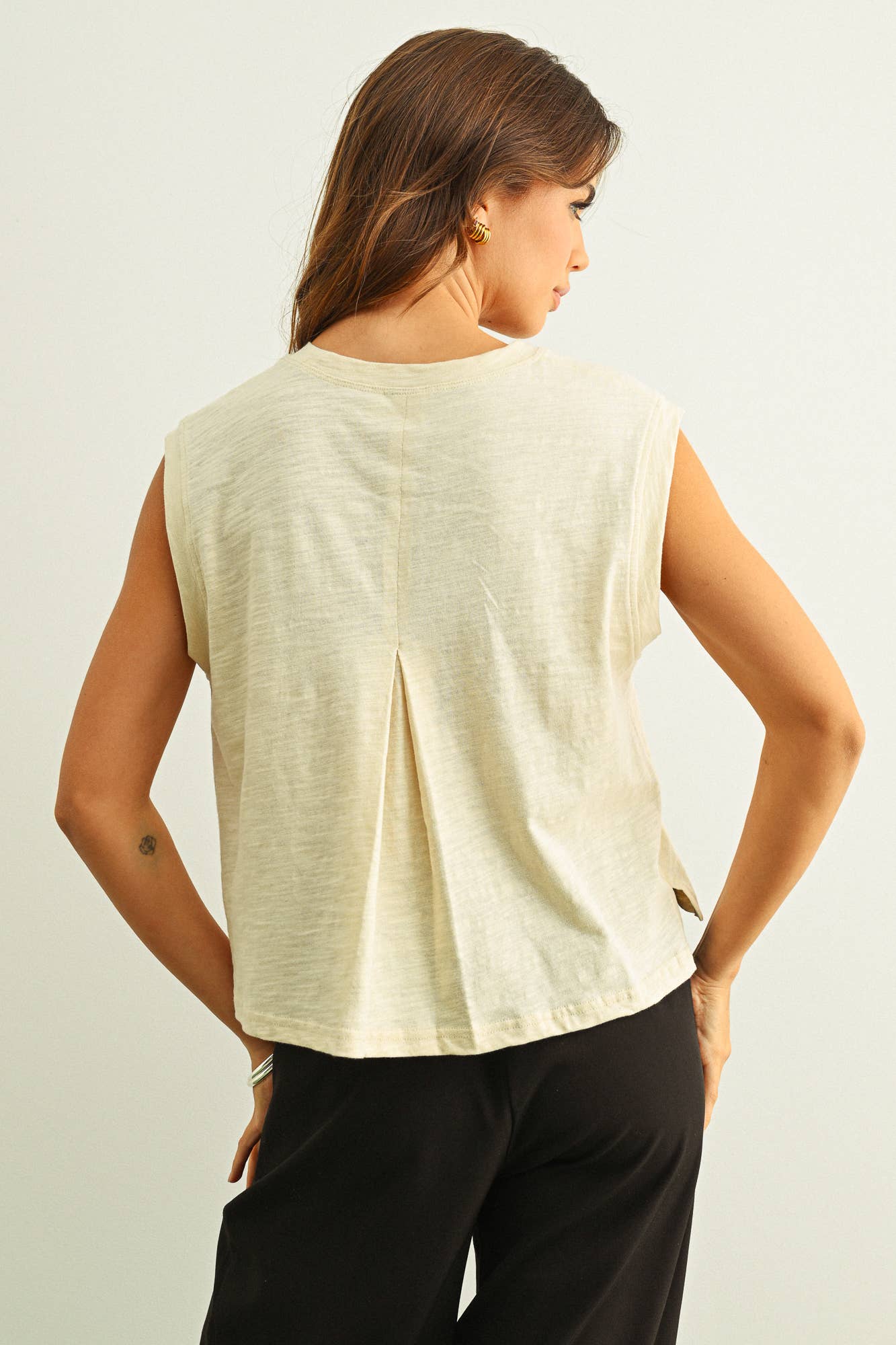 Ecru Round Neck Top