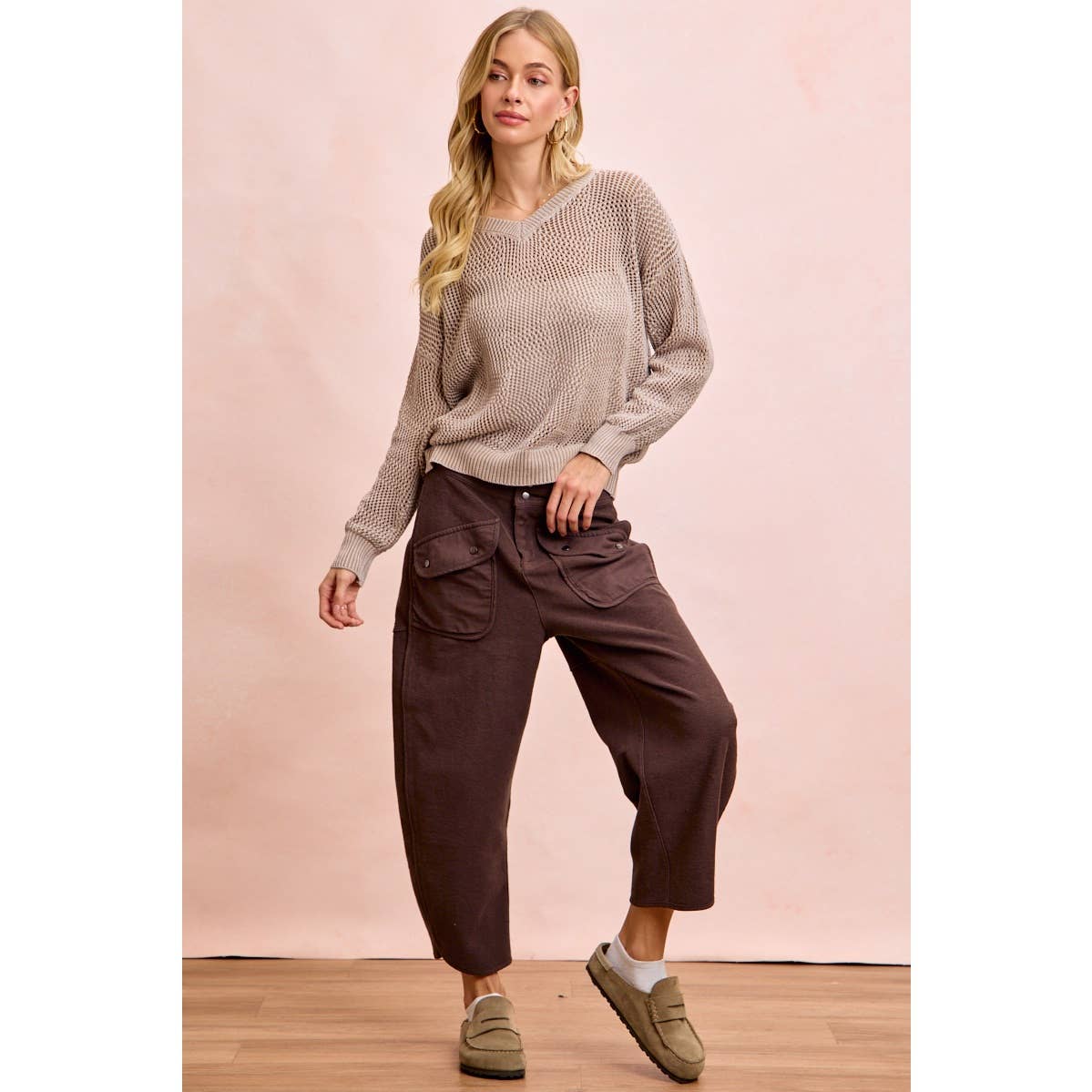 Vintage Mocha Washed Terry Pant