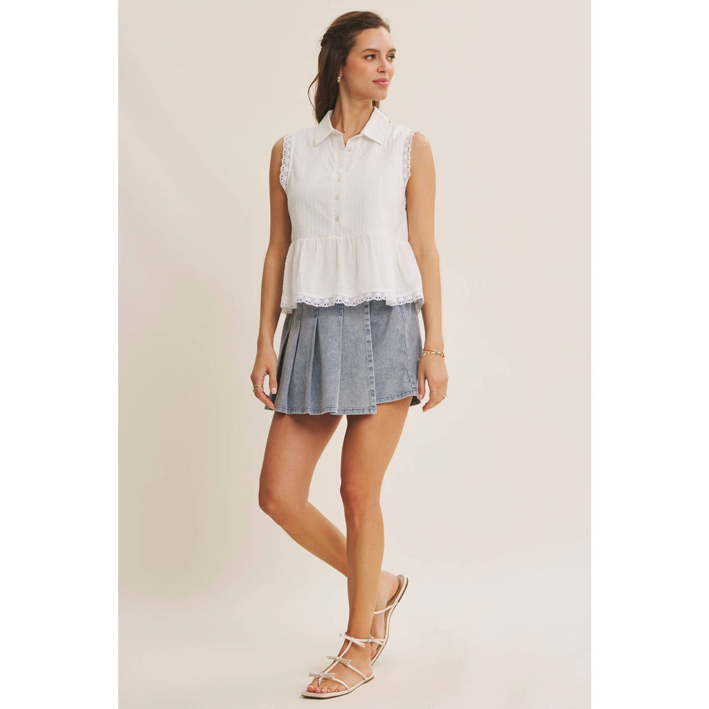 Off White Textured Cotton Blouse