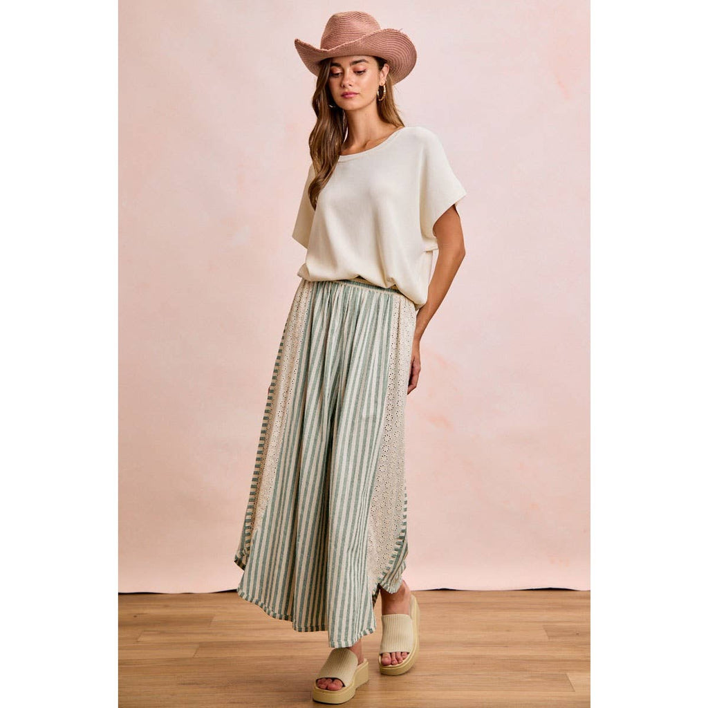 Black Floral Eyelet Pant