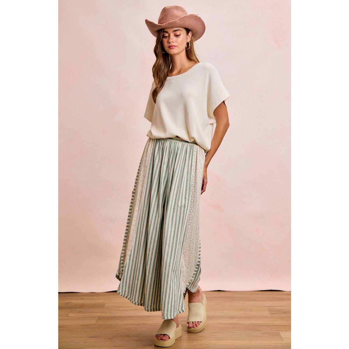 Black Floral Eyelet Pant