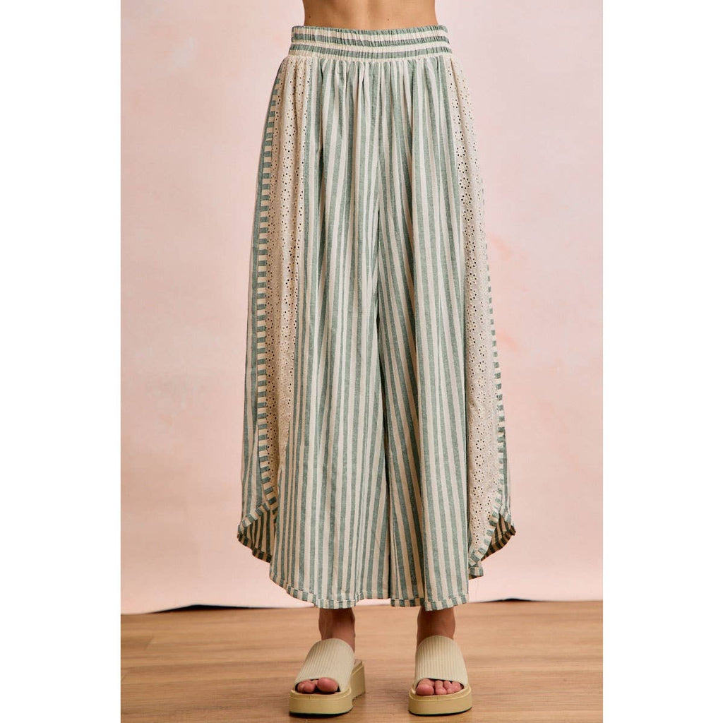 Black Floral Eyelet Pant