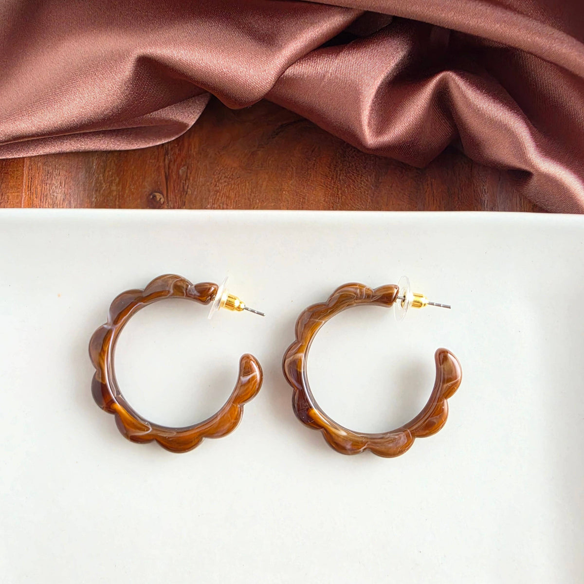 Cocoa Brown Scarlett Hoops