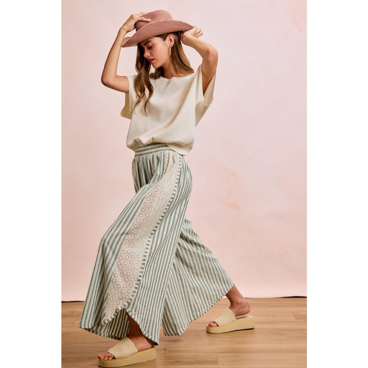 Black Floral Eyelet Pant