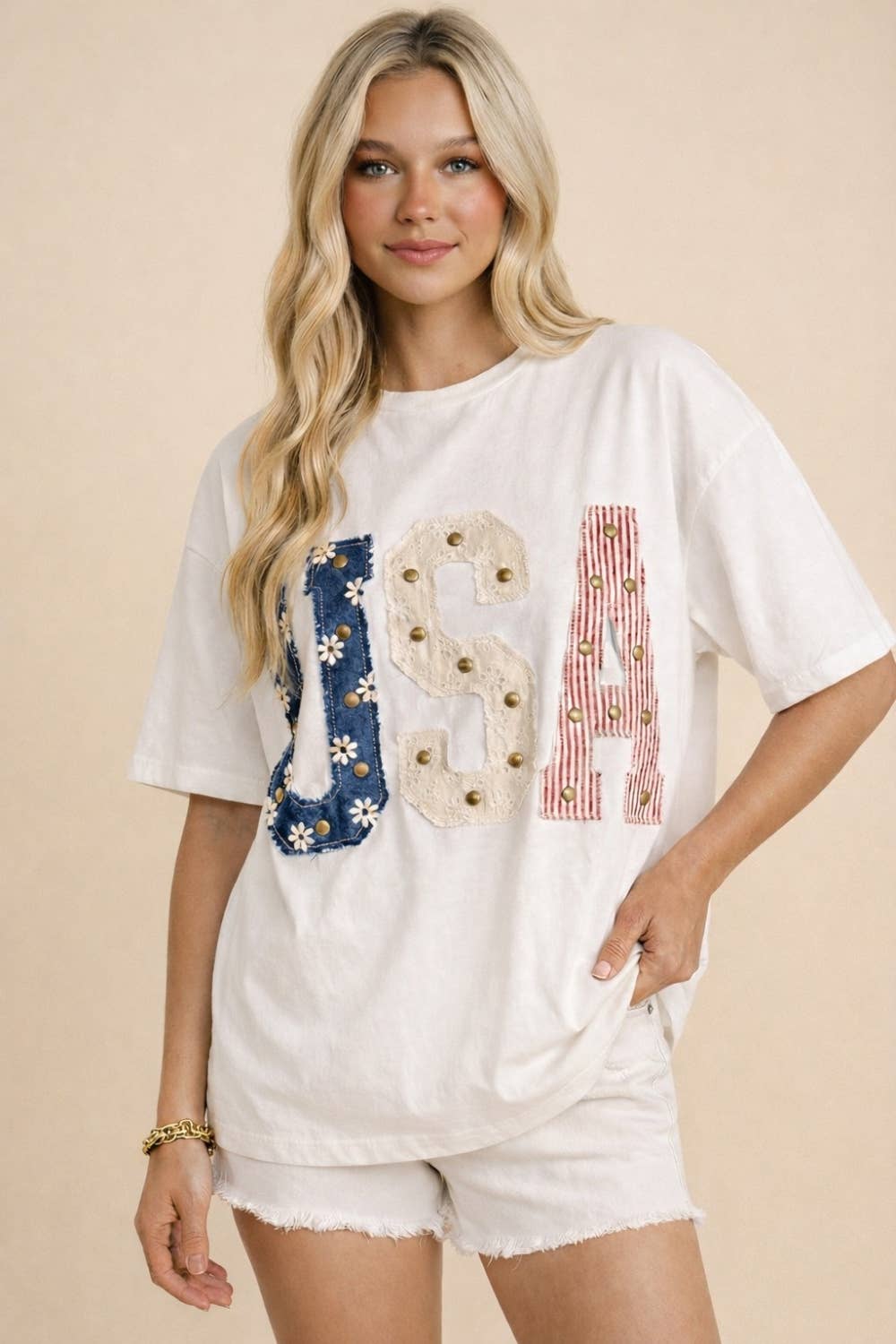 White USA Graphic Tee
