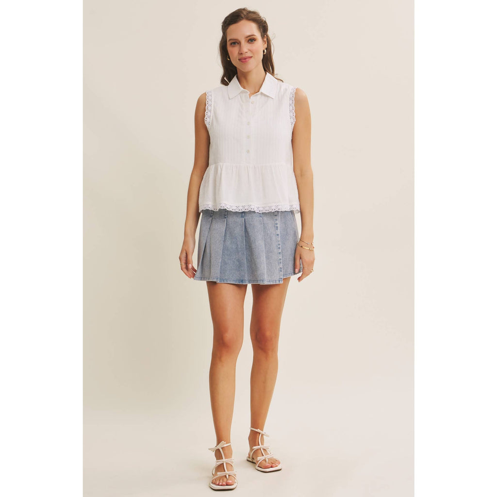 Off White Textured Cotton Blouse