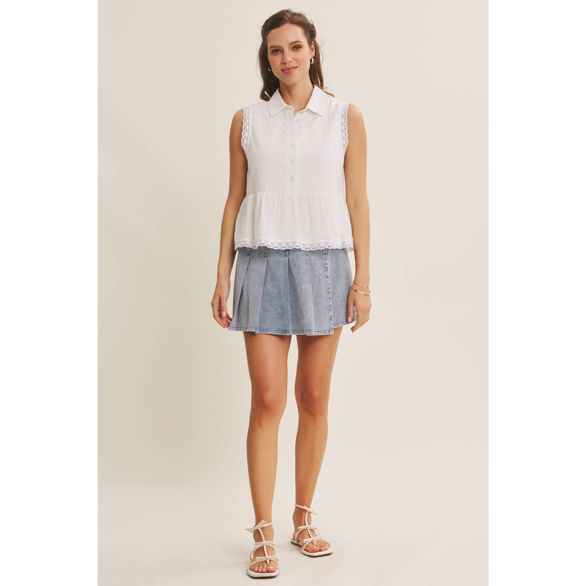Off White Textured Cotton Blouse