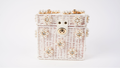 White & Pearl Daisy Wicker Bucket Daisy Flower Purse