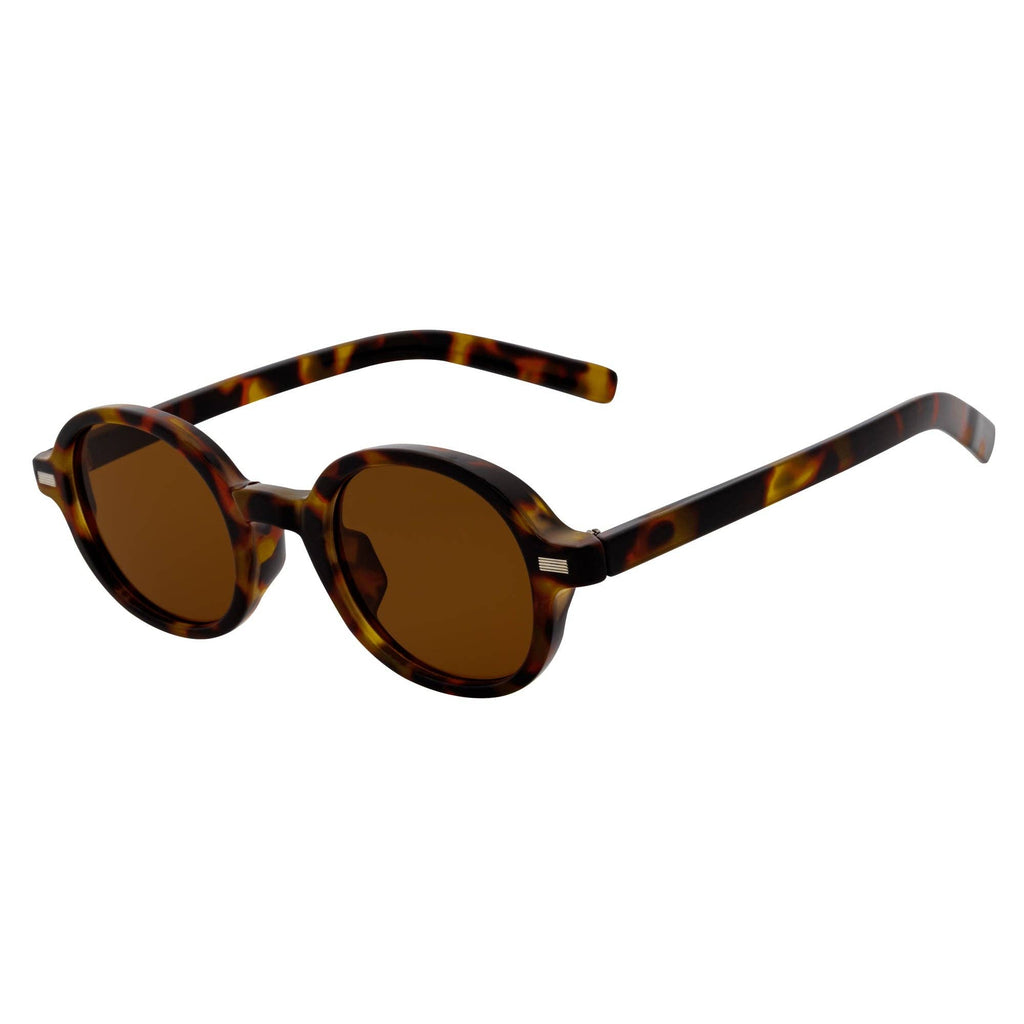Tortoise Brown Small Round Sunglasses
