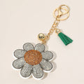 Bling Studded Daisy Flower Keychain Bag Charm