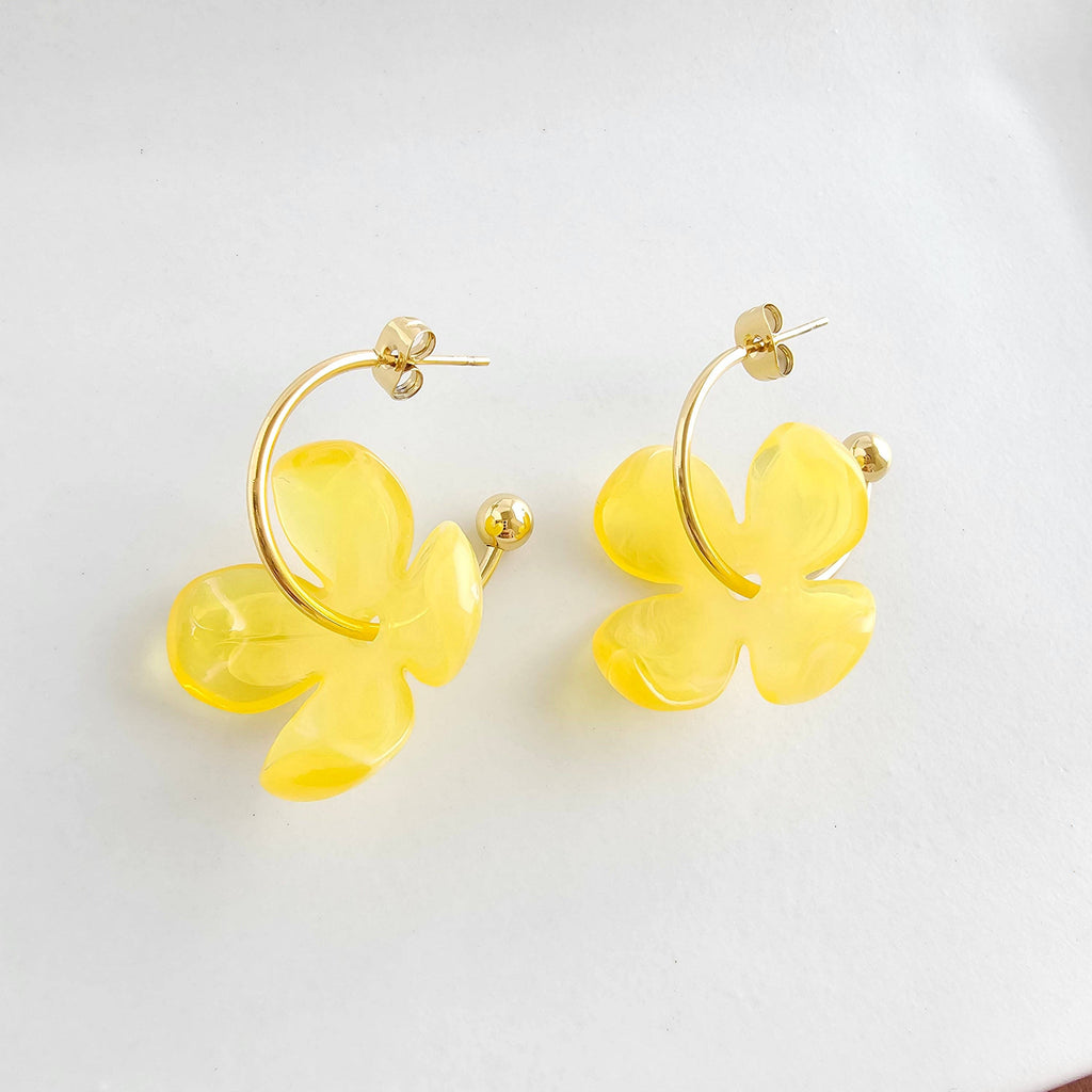 Lemon Yellow Primrose Hoops