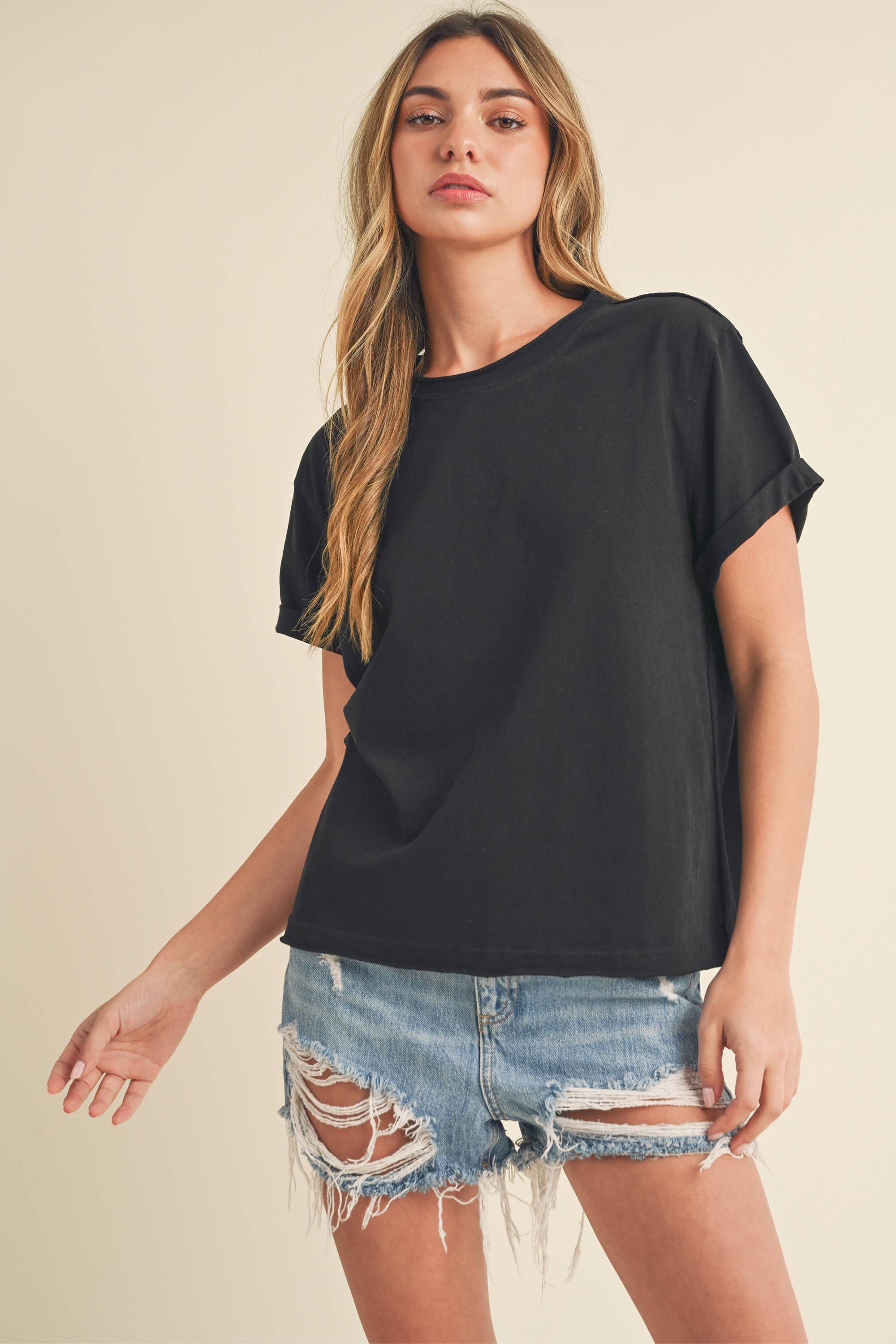 Black Mali Baby Tee Top
