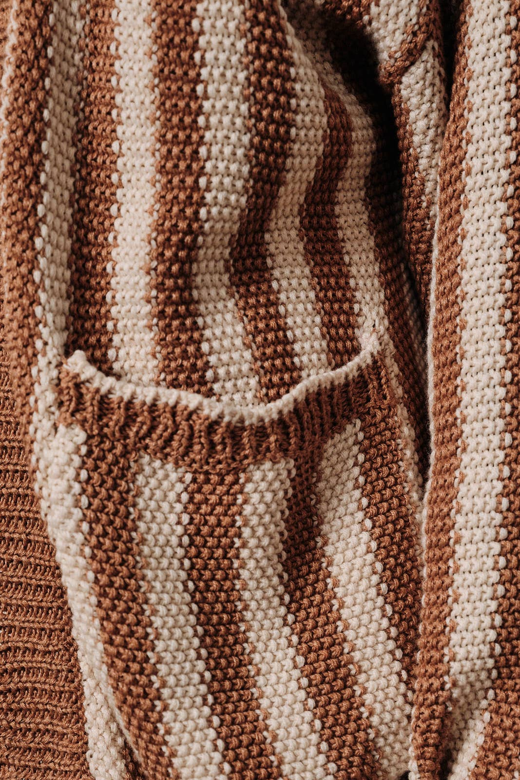 Cream & Taupe Vertical Stripe Cardigan