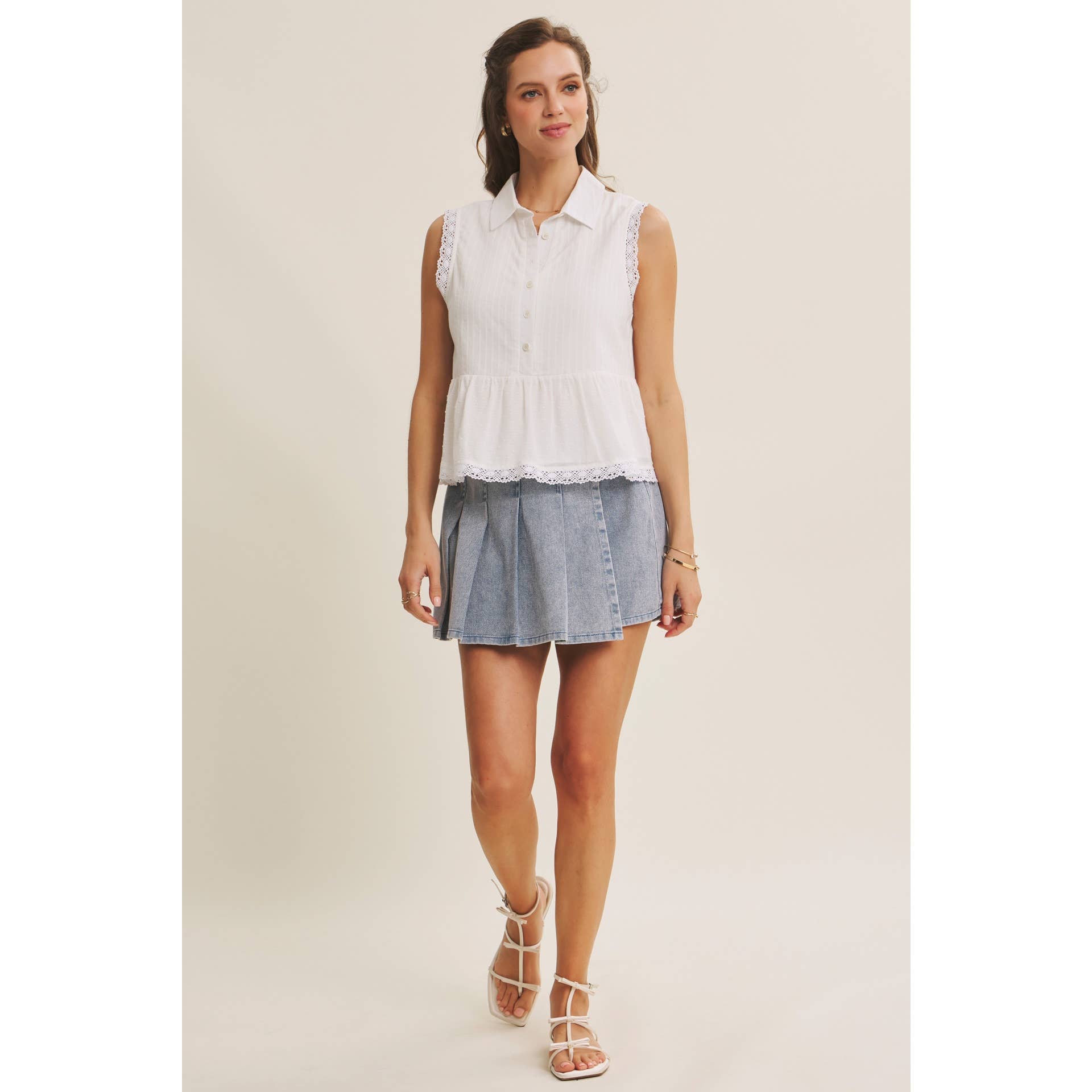 Off White Textured Cotton Blouse