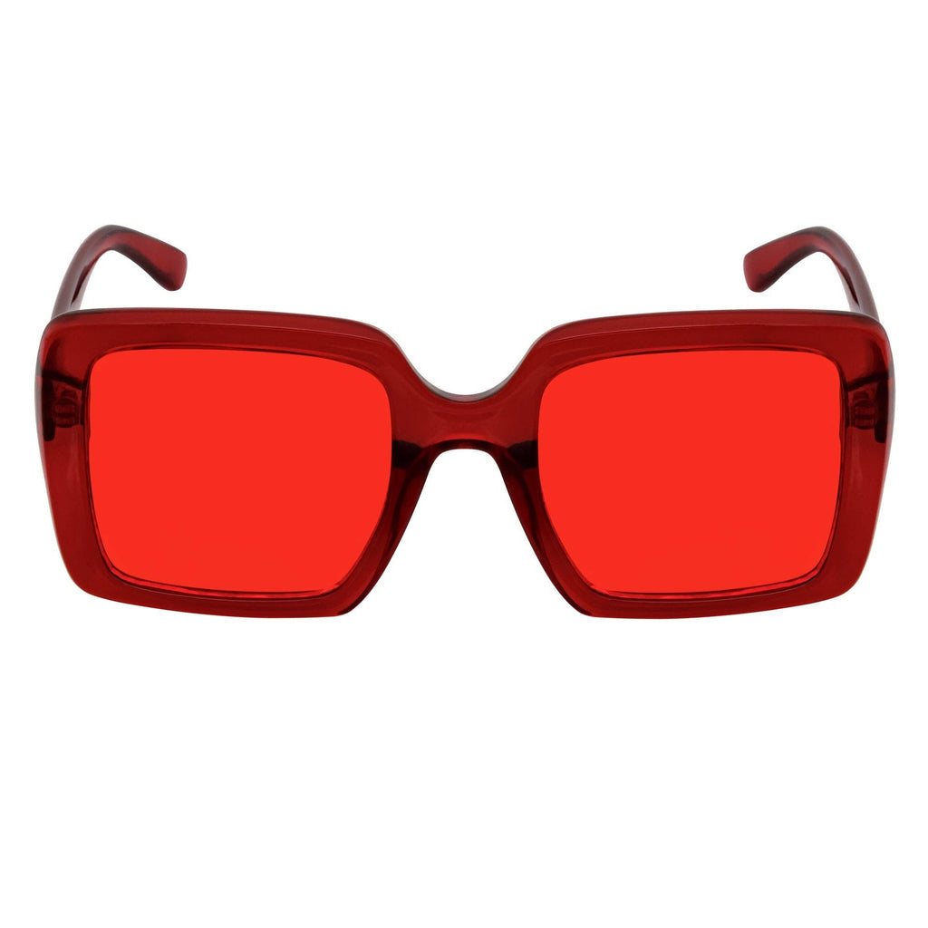 Red Oversize Square Sunglasses