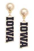 Iowa Hawkeyes Outline Earrings