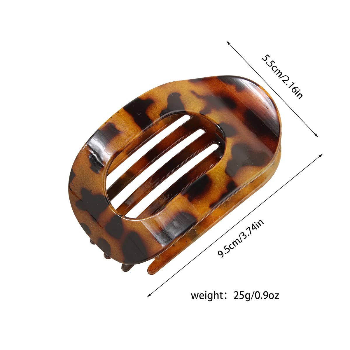 Leopard Oval Flat Hair Clip for Women