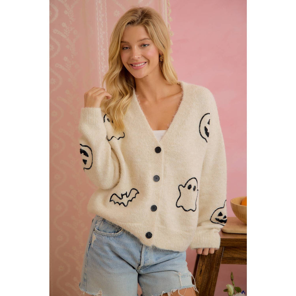 Ivory Halloween Cardigan