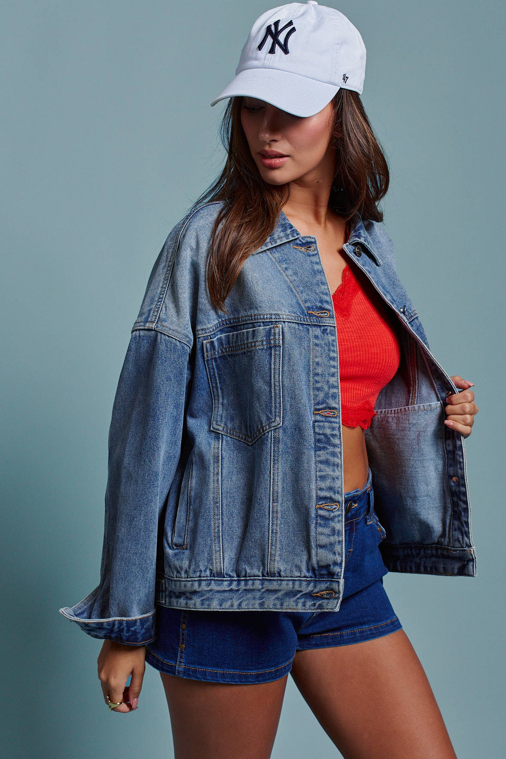 Denim Oversized Western Jacket