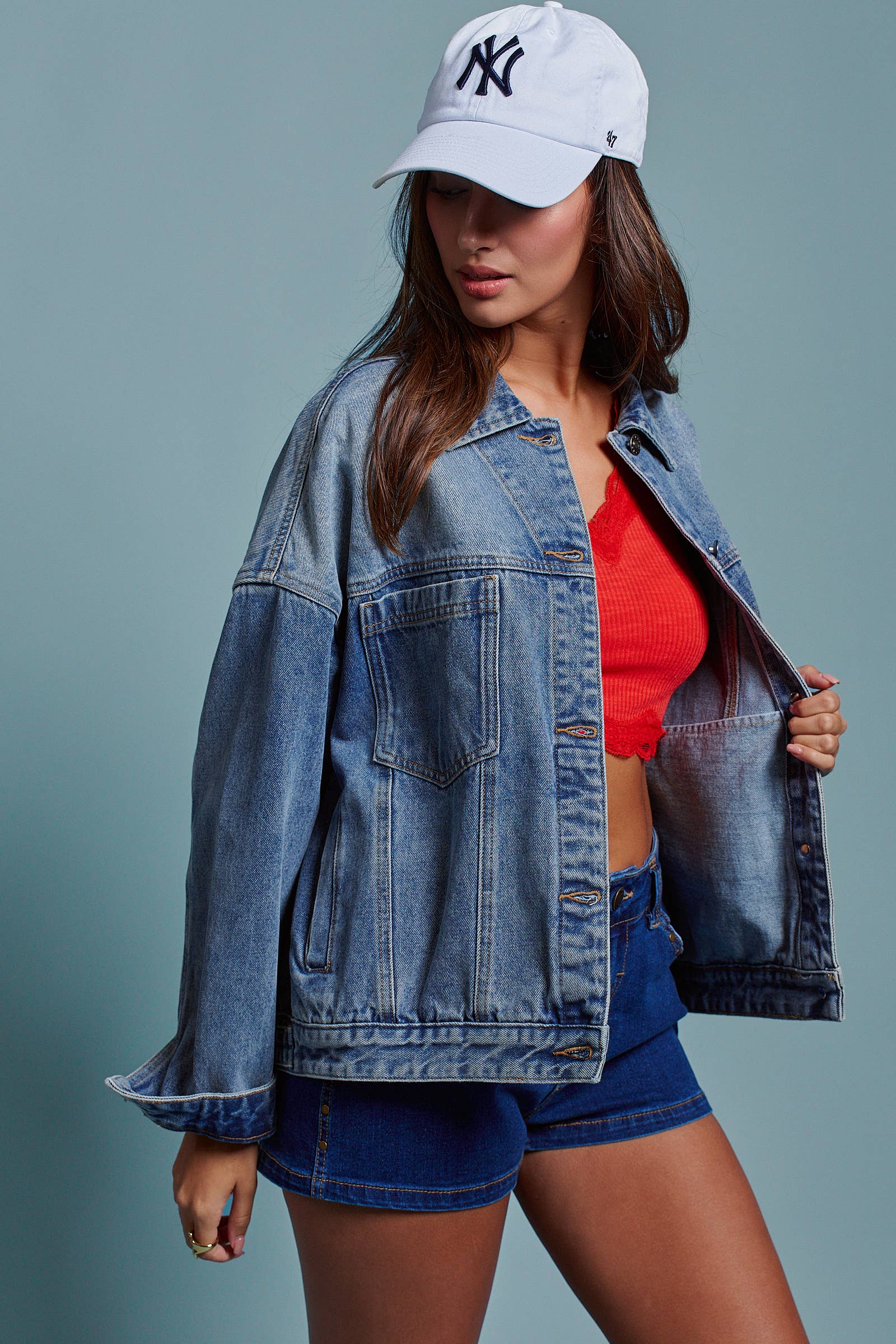Denim Oversized Western Jacket