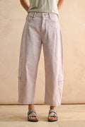Lilac Pop Color Barrel Pants