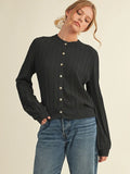 Black Ribbed Cardigan