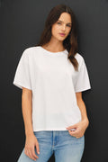 Off White Boxy Crop Tee