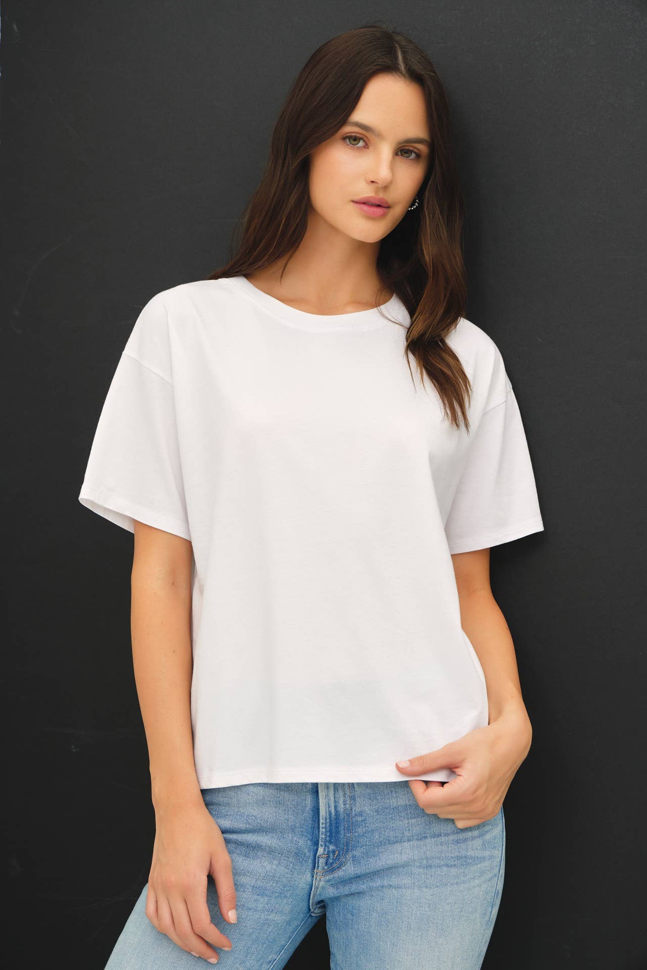 Off White Boxy Crop Tee