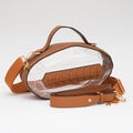 Brown Football Shaped Transparent Crossbody Bag