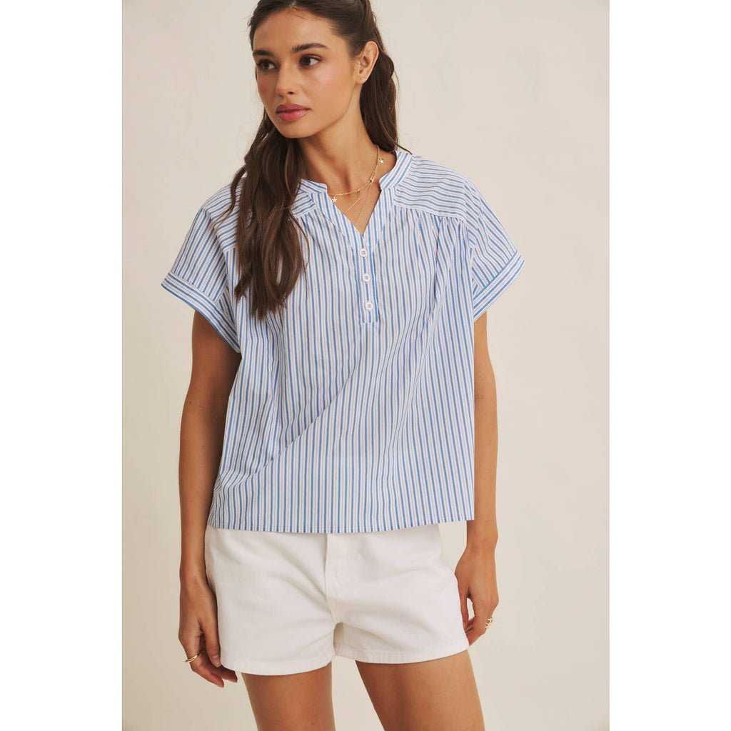 Cool Blue Harbor Morning Blouse