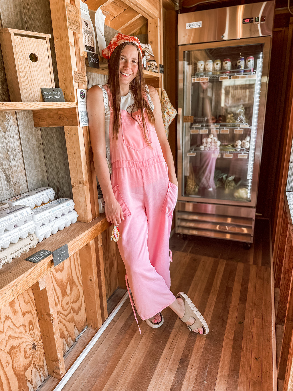 Pink Wide Leg Overalls