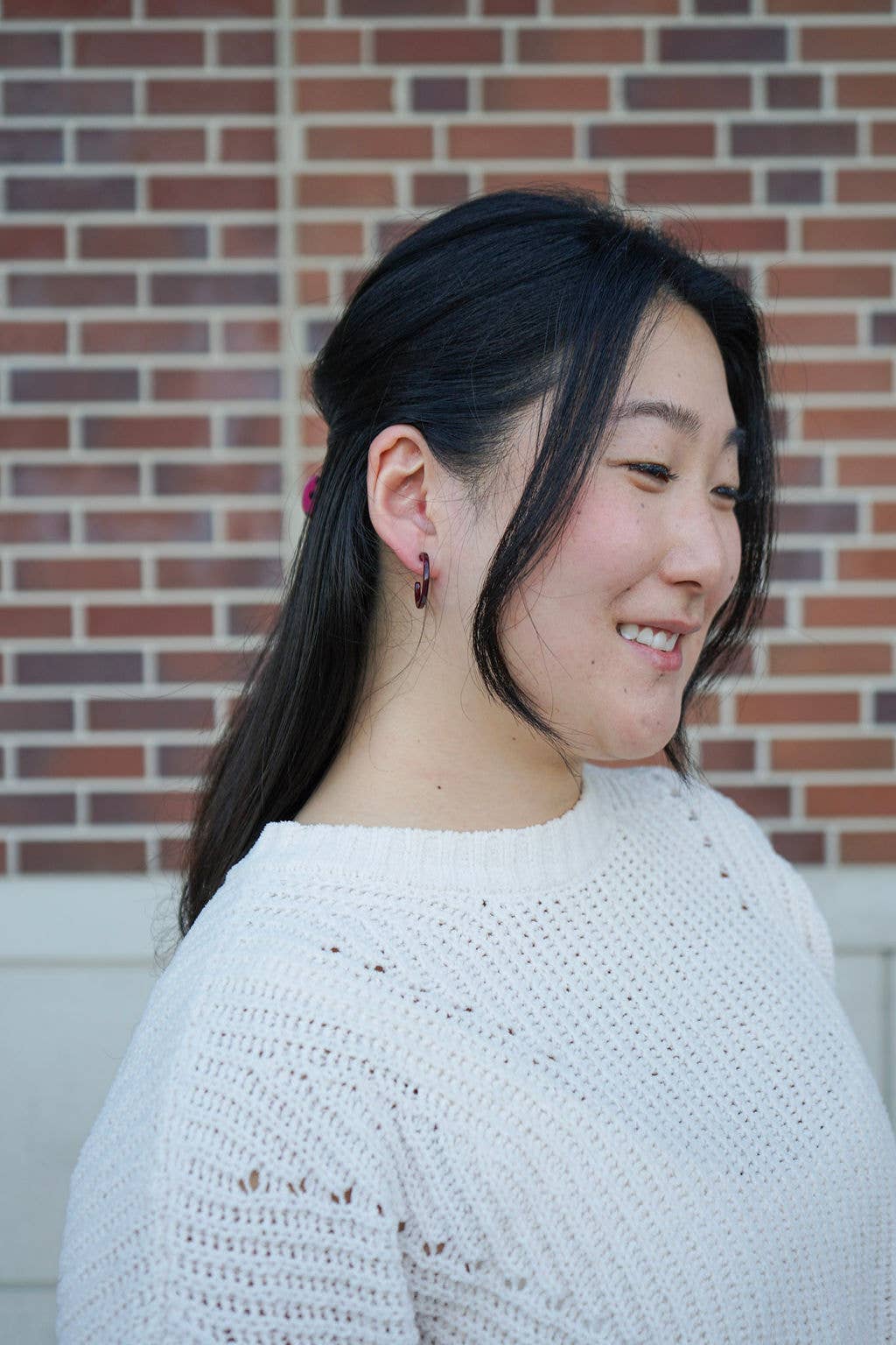 Maroon Cam Mini Hoops